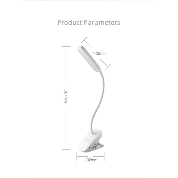 Philips genopladelig øjenbeskyttende skrivebordslampe studerende bogreolklip natbordslampe læselampe studiebordslampe