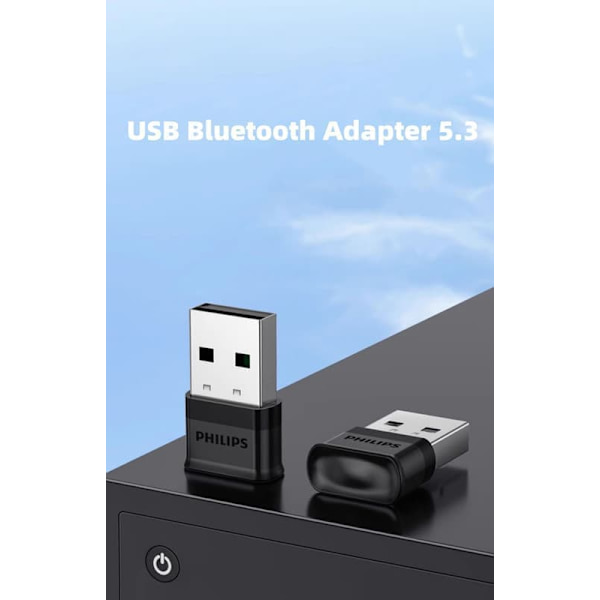 "”Philips SWR3301A/93 Bluetooth Adapter 5.0 USB Audio Transmitter & Receiver, Plug & Play för stationära och bärbara datorer  ”"