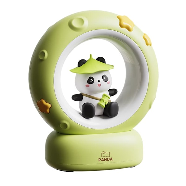 panda natlys genopladelig natbordslampe til soveværelse sove sengebordslampe sød atmosfære blødt lys foldelampe