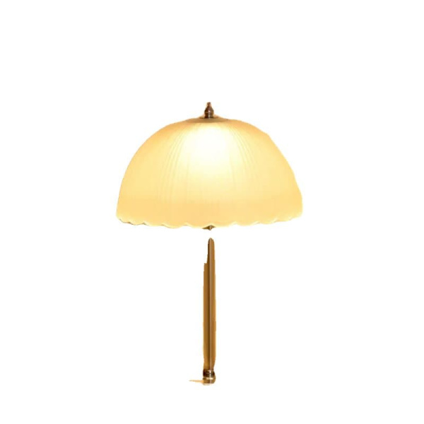 Gulvlampe med retro glas lampeskærm
