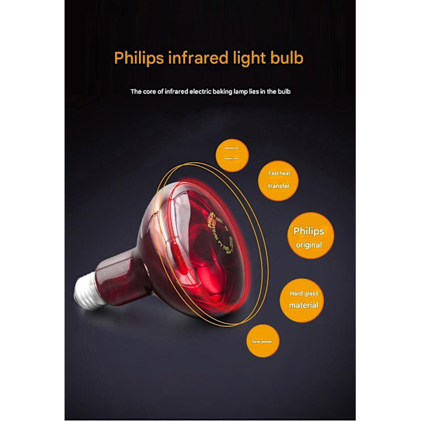 Philips Infrarød 100W lampe bordlampe til fysioterapi
