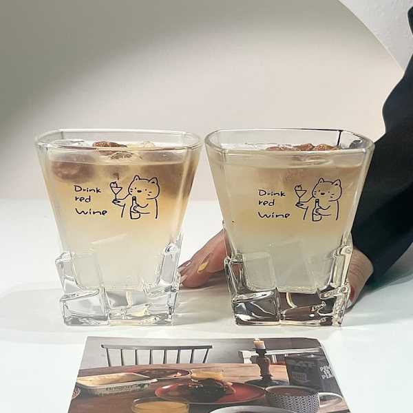 Söta Rödvinsstunder! Transparent Kreativ Glasmugg, Påbörja En Måttlig Berusning med Charm