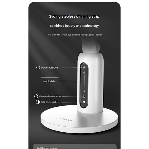 Philips fullspektrum ögonskyddande skrivbordslampa för att förhindra närsynthet