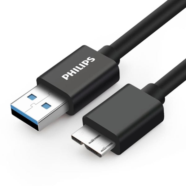 Philips höghastighets USB3.0-kabel för mobil hårddisk AM/Micro B anslutningskabel för laddning av mobildata 1,8 m