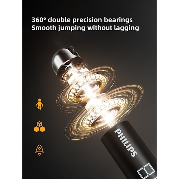 Philips smarta sladdlösa hopprep - FIT3702D, viktat träningshopprep med kaloriräknare för flickor och studenter