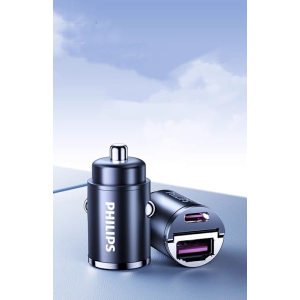 Philips mini-biloplader med to porte, hurtig opladning og nyd bilturen