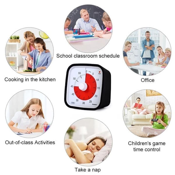 Visuel timer til klasseværelse og børn - 60 minutter