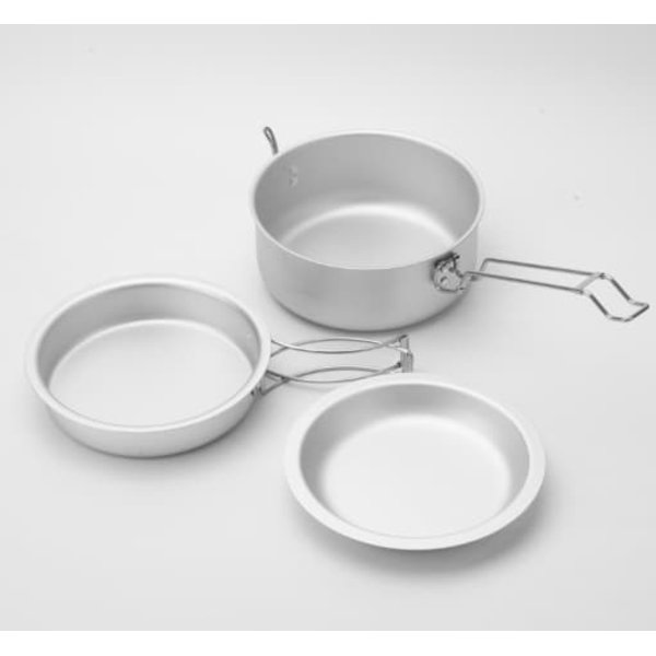 Madkasse i ren aluminium Gryder og pander Middagstallerken Stegepander Udendørs campinggryder og pander Sæt Bærbar opbevaring B.