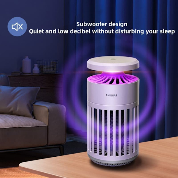 Philips K1 elektrisk myggedræberlampe - indendørs insektdræber med blåt lys og støjsvag drift