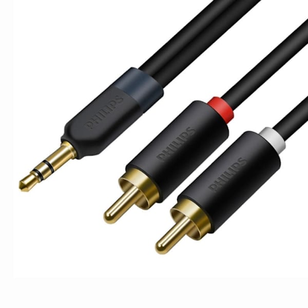 Philips koppar 3,5 mm till dubbel lotus ljudkabel i två 3,5 till 2RCA hane till hane hjärnanslutningskabel 3 meter