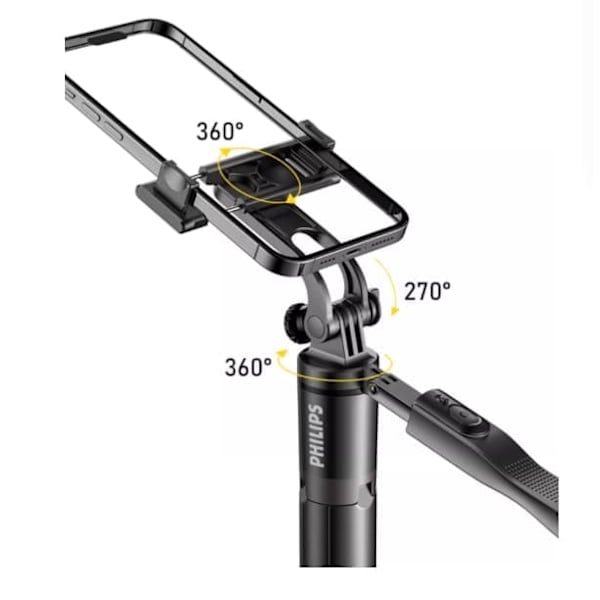 Philips Mobiltelefonhållare golv fotografi stativ selfie stick utomhus resa bärbar