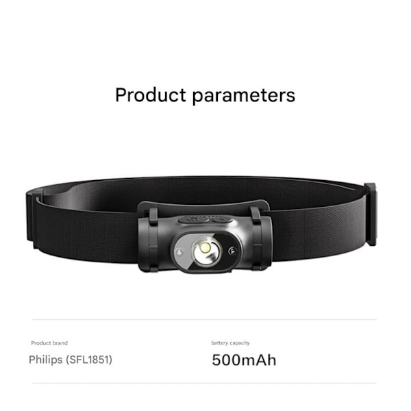 Philips Sensor Forlygte Bright Light Pandebånd Genopladelig lommelygte Lang levetid