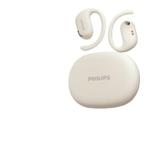 Philips TAT8208 hvidt trådløst Bluetooth-headset med ørekrog, praktisk smart in-ear-forbindelse