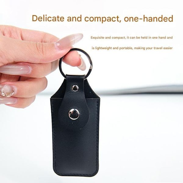 Enkel modern enfärgad u-disk anti-lost läder förvaringsväska PU läder USB-minne skyddande fodral bärbar nyckelring
