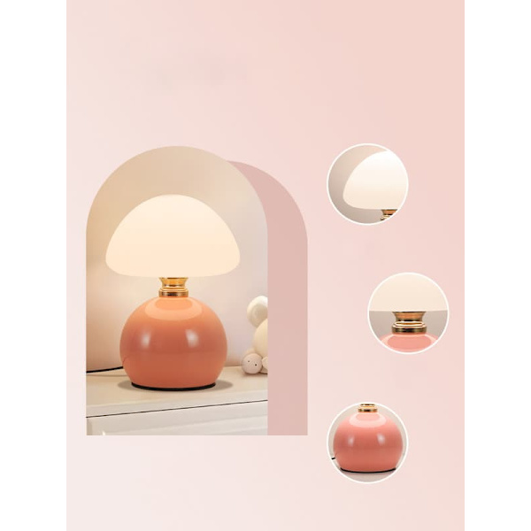 Kreativ och lyxig bordslampa i krämfärgad stil, sängbord, varm atmosfär, nattlampa för sovrum, sovrum