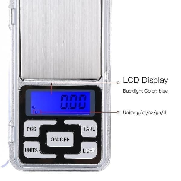 Digital vægt i Got Format med LCD-display, Lommevægt, Smykkeskala 0,01 - 200g