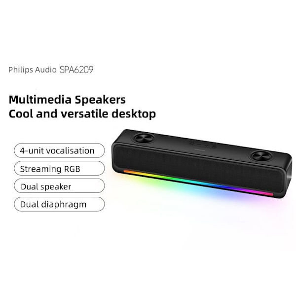 Philips SPA6209 Multimedia Bluetooth -kaiutin: pöytäsubwoofer, kannettava Bluetooth Uusi kokemus