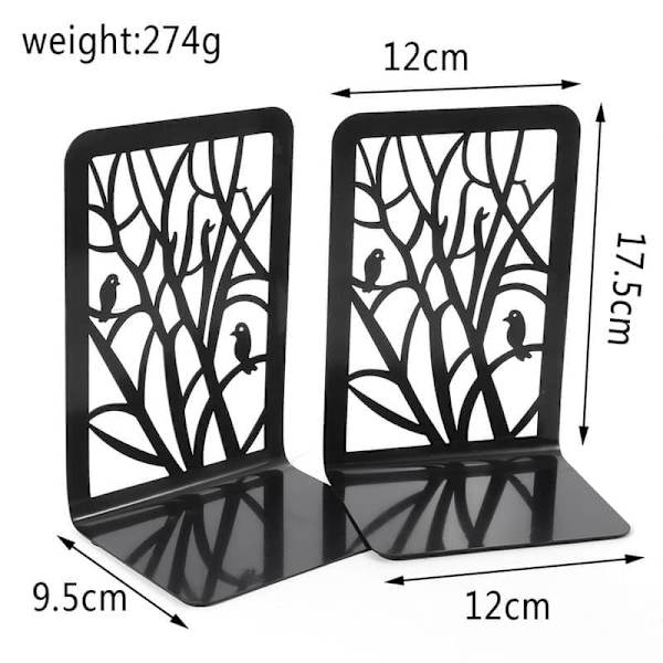 Halkfria Bokstöd i Metall 2-pack Bird