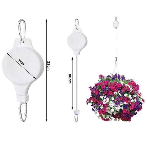 2st Justerbara Upphängningskrokar för Blomkrukor | Höj- och Sänkbara Hängare