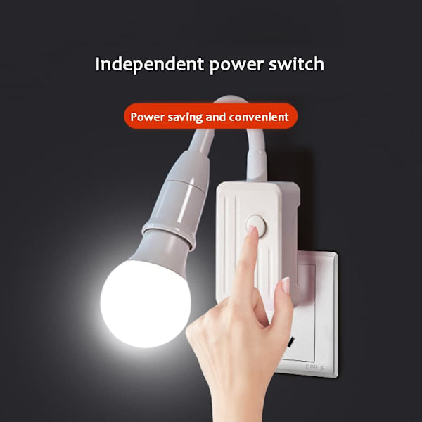 Philips LED-lampa för hushållsbruk med strömbrytare, superljusstark och energibesparande vägglampa