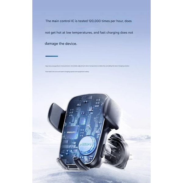 Philips trådlös laddningshållare för mobiltelefon i bilen, intelligent induktionsluftutlopp, snabbladdningsartefakt