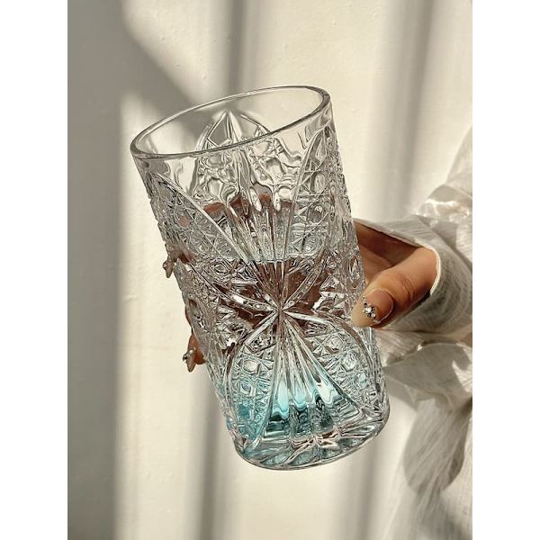 Sæt med to dekorerede krystalglas, elegante drikkeglas til hjemmet
