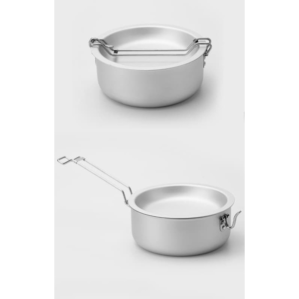 Madkasse i ren aluminium Gryder og pander Middagstallerken Stegepander Udendørs campinggryder og pander Sæt Bærbar opbevaring B.
