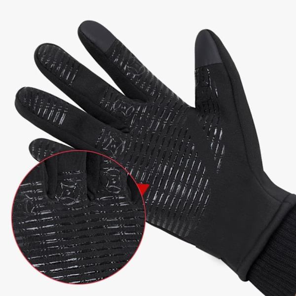 Handskar Vinter Varma Cykelhandskar Pekskärm Vattentät Varm Unisex Svart