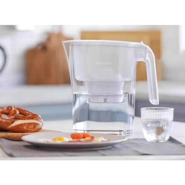 Philips vandfiltreringskande til køkkenhaner 4,2L vandrenser med stor kapacitet til vandrenser til hjemmet til fjernelse af kalkpatron