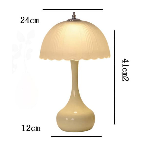 Bordslampa för sovrum, sänglampa, lyxig, exklusiv atmosfär, krämfärgad nattlampa
