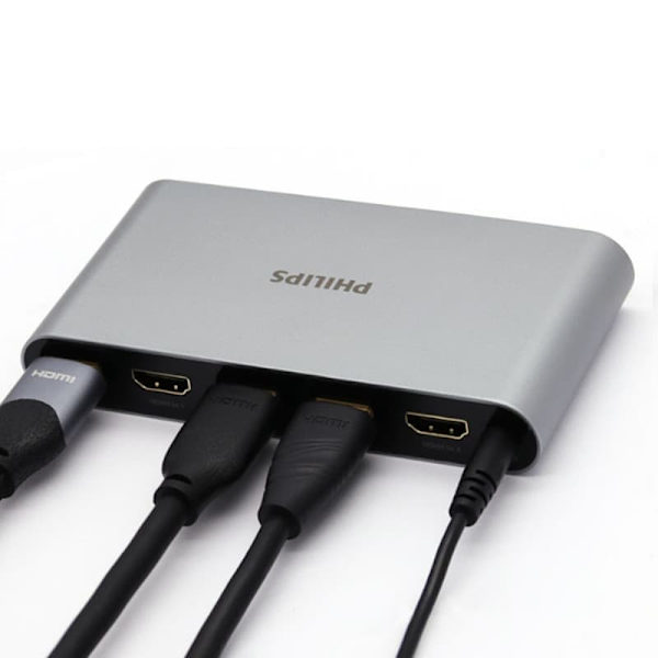 Philips HDMI Switcher Quad Input / Output 4K@60Hz HD 3D Video Display Sharing Switcher