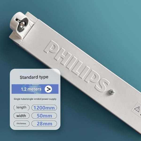 Stativ til Philips T8 LED-rør: 1,2 meter, med lampeskærm, enkelt rør, effektiv belysningsløsning