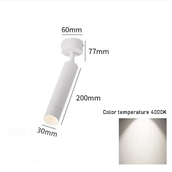 Philips Slim LED-spotlight til stue, overflademontering, restaurantloft, atmosfære, butik, kommerciel, 6W, 4000K