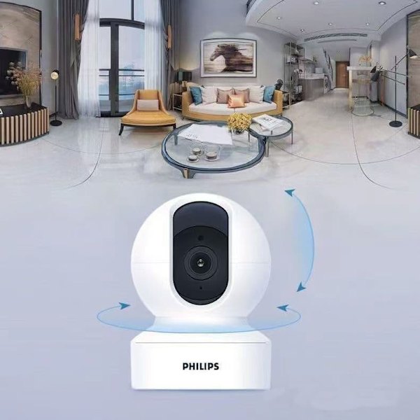 Philips TAI6000W/93 5 Megapixel Smart WiFi Säkerhetskamera - 360°, Nattseende, 2-vägs samtal - Minneskort ingår ej