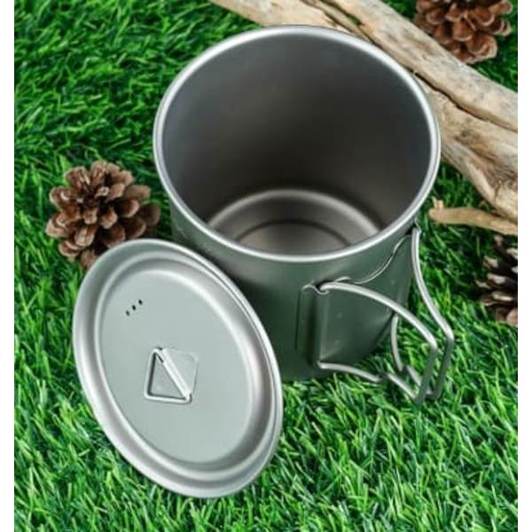 Ren Titanium Krus Stor Kapacitet 750ML Camping Bærbar Vandkop Rejse Tekop Med Låg Hjem Kaffekopper