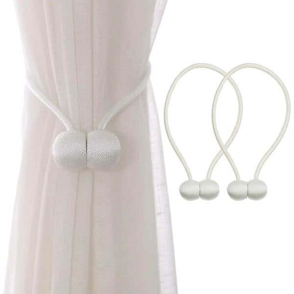 2-Pack Magnetiskt Gardinspänne Gardinknut – Vit