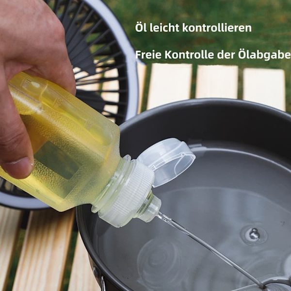 Bærbar krydderiflaske, forseglet, lækagesikker olieflaske, genopfyldningsflaske til udendørs camping og picnic, krydderiflaske med klemmefunktion