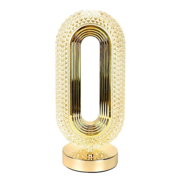 Luksus Krystal Kvalitet Guld Oval-formet Bordlampe - Hyggelig Hjem Indretning Natlampe
