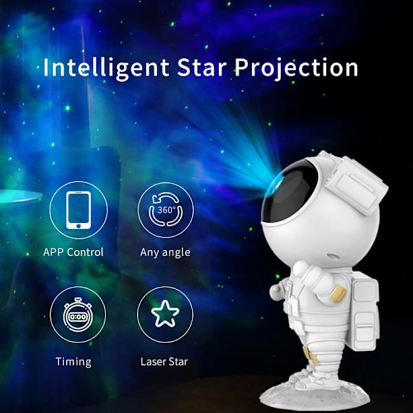 Astronaut Nattlampa / Galaxylampa - Stjärnhimmelsprojektor