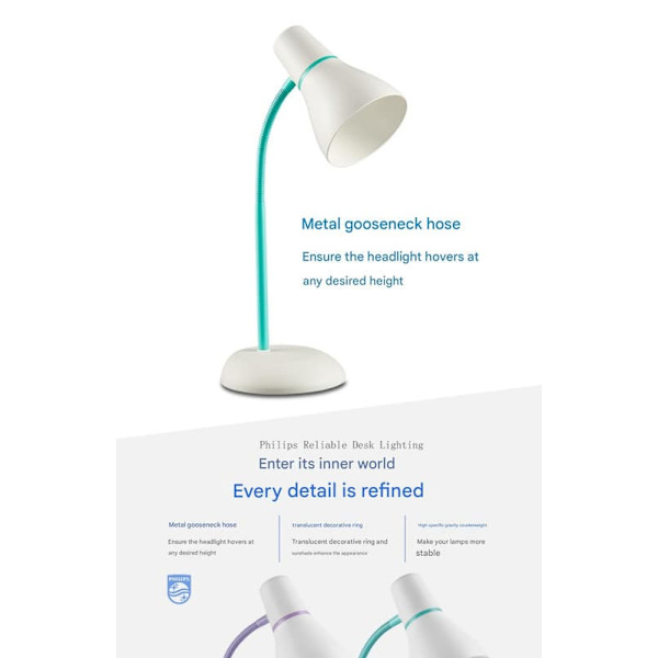 Philips LED-bordlampe med øjenbeskyttelse, til læsning og lektier derhjemme!