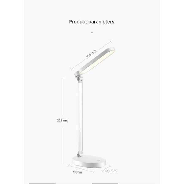 Philips genopladelig skrivebordslampe med øjenbeskyttelse, skrivebordslampe med lang batterilevetid til læsning og skrivning
