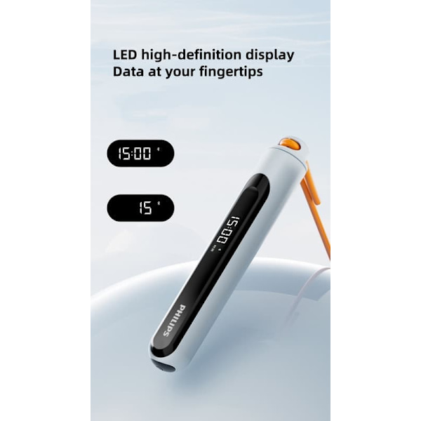 Philips FIT3703D älykäs johdoton hyppynaru - painotettu rasvaa polttava hyppynaru kalorilaskurilla, rengaskahva