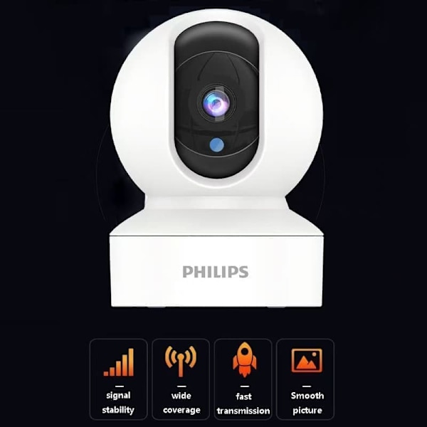 Philips IP-sikkerhedskamera TAI6000W/93 – 1080p, WiFi, Bevægelsesdetektion, Tovejstale, Nattesyn – TF-kort medfølger