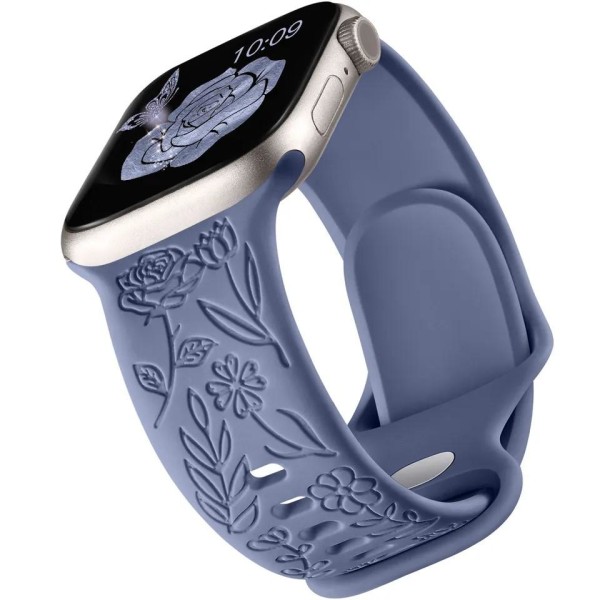 Apple Watch-kompatibelt armbånd Engrave GRÅ BLÅ 38/40/41 mm Blue one size