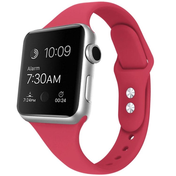 Apple Watch kompatibelt Smalt Armband Silikon RÖD 42/44/45mm Red S