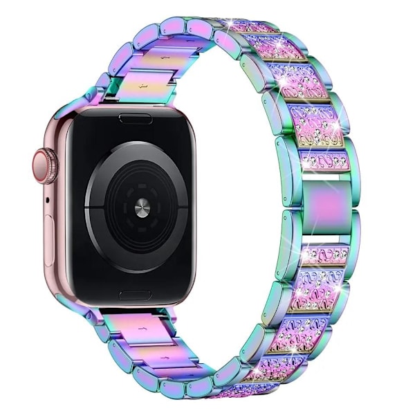 Apple Watch kompatibelt Armband Strass RAINBOW 42/44/45/49mm multifärg