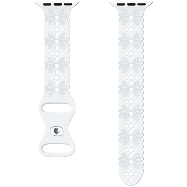 Slankt Apple Watch-kompatibelt armbånd LACE NY HVID 38/40/41 mm White one size