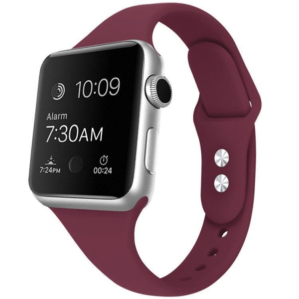 Apple Watch kompatibelt Smalt Armband Silikon VINRÖD 42/44/45mm WineRed L