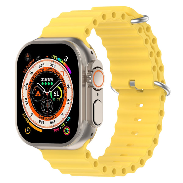 Apple Watch-kompatibelt Wave Armbånd Silikone GUL 38/40/41 mm Yellow