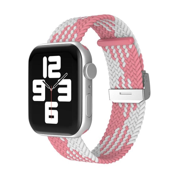 Apple Watch kompatibelt Armband Elastiskt  ROSA/VIT 38/40/41mm Rosa one size